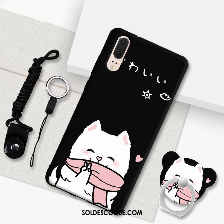 Coque Huawei P20 Fluide Doux Tout Compris Dessin Animé Noir Téléphone Portable En Ligne