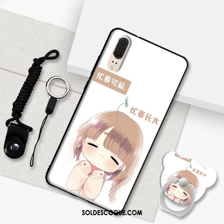 Coque Huawei P20 Fluide Doux Tout Compris Dessin Animé Noir Téléphone Portable En Ligne