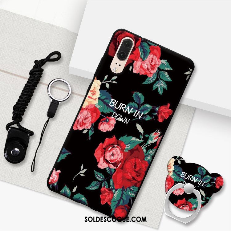 Coque Huawei P20 Fluide Doux Tout Compris Dessin Animé Noir Téléphone Portable En Ligne