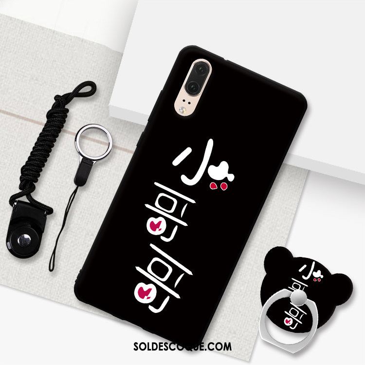 Coque Huawei P20 Fluide Doux Tout Compris Dessin Animé Noir Téléphone Portable En Ligne