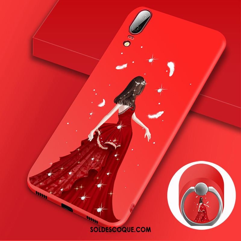 Coque Huawei P20 Incassable Noir Protection Étui Anneau Pas Cher