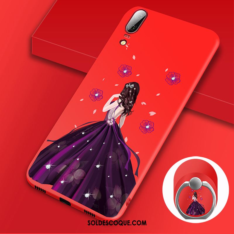 Coque Huawei P20 Incassable Noir Protection Étui Anneau Pas Cher