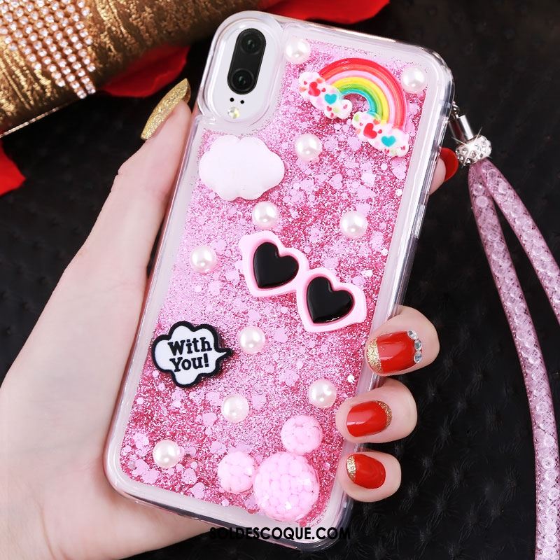 Coque Huawei P20 Incassable Téléphone Portable Fluide Doux Charmant Rose Soldes