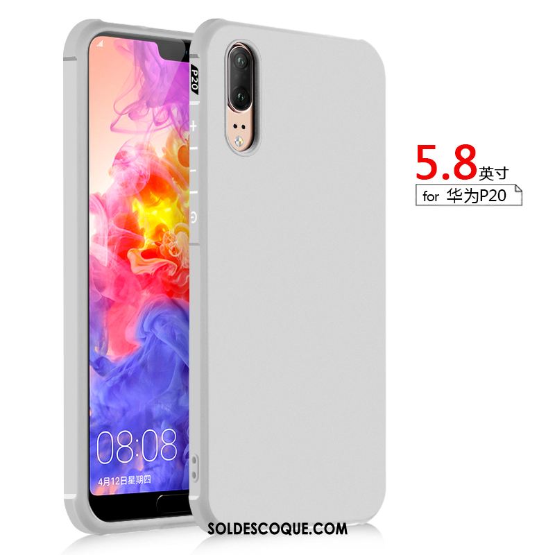 Coque Huawei P20 Incassable Étui Fluide Doux Blanc Téléphone Portable Housse France