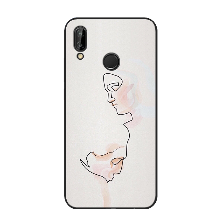 Coque Huawei P20 Lite Abstrait Fluide Doux Protection Incassable Noir Soldes