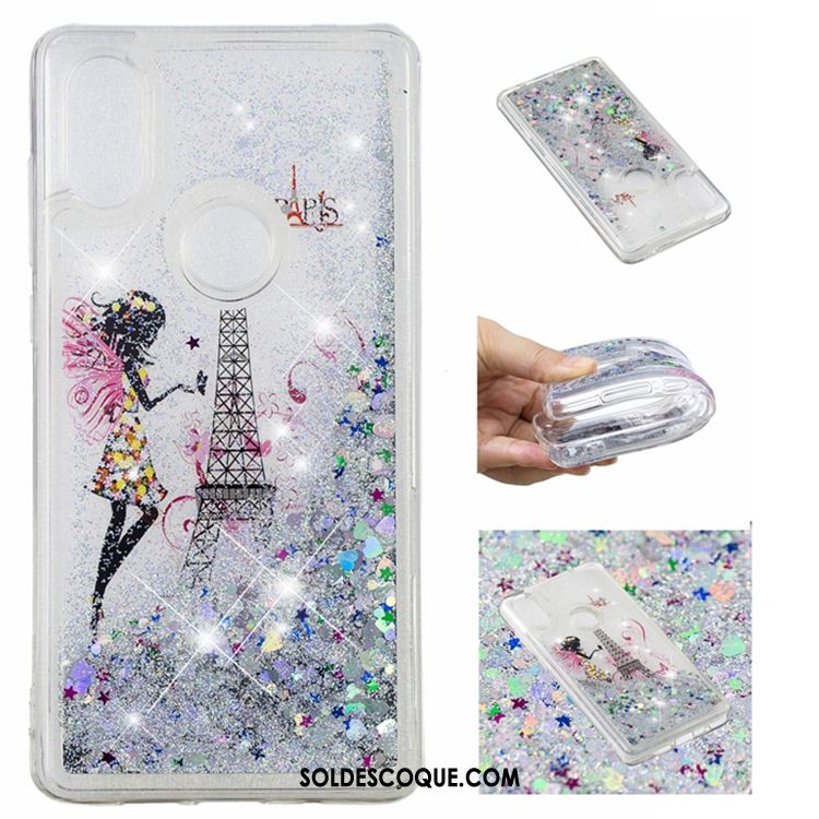 Coque Huawei P20 Lite Blanc Incassable Strass Quicksand Téléphone Portable France