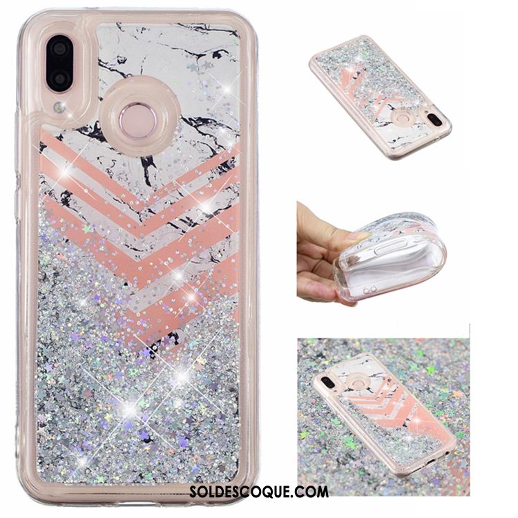 Coque Huawei P20 Lite Blanc Incassable Strass Quicksand Téléphone Portable France