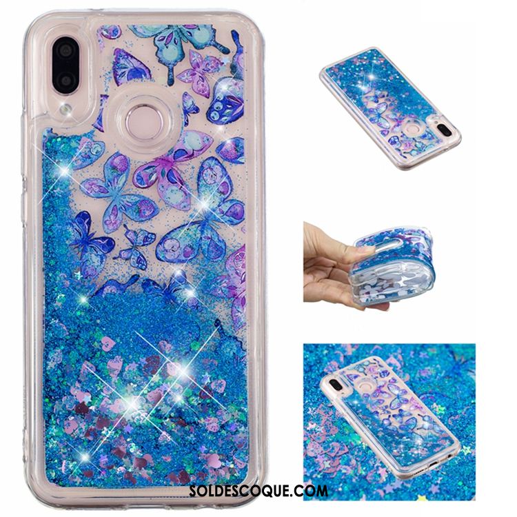 Coque Huawei P20 Lite Blanc Incassable Strass Quicksand Téléphone Portable France