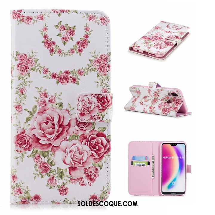 Coque Huawei P20 Lite Dessin Animé Étui En Cuir Protection Clamshell Multicolore En Vente