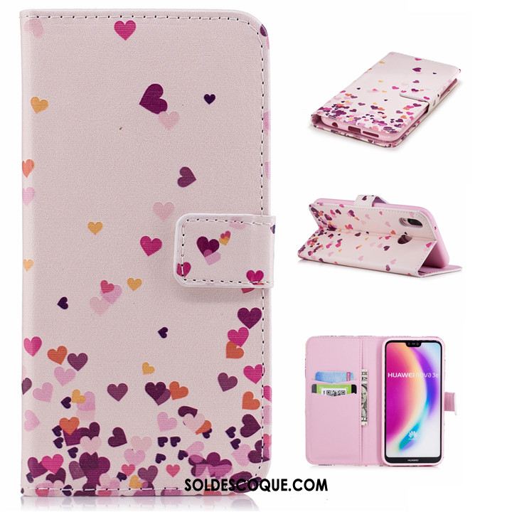 Coque Huawei P20 Lite Dessin Animé Étui En Cuir Protection Clamshell Multicolore En Vente