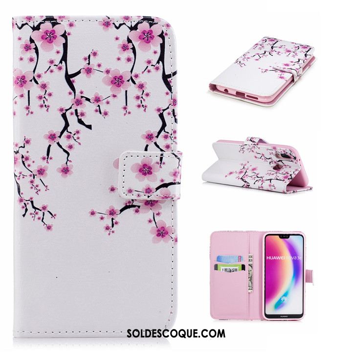 Coque Huawei P20 Lite Dessin Animé Étui En Cuir Protection Clamshell Multicolore En Vente