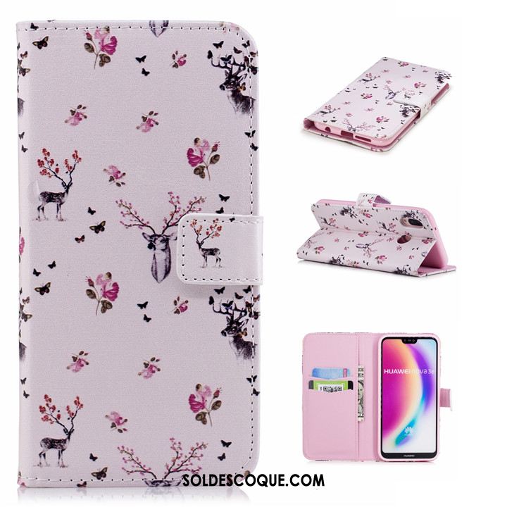 Coque Huawei P20 Lite Dessin Animé Étui En Cuir Protection Clamshell Multicolore En Vente