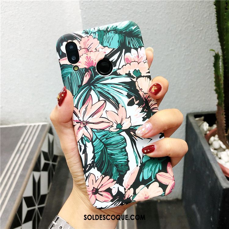 Coque Huawei P20 Lite Fleur Vintage Délavé En Daim Téléphone Portable Protection En Ligne