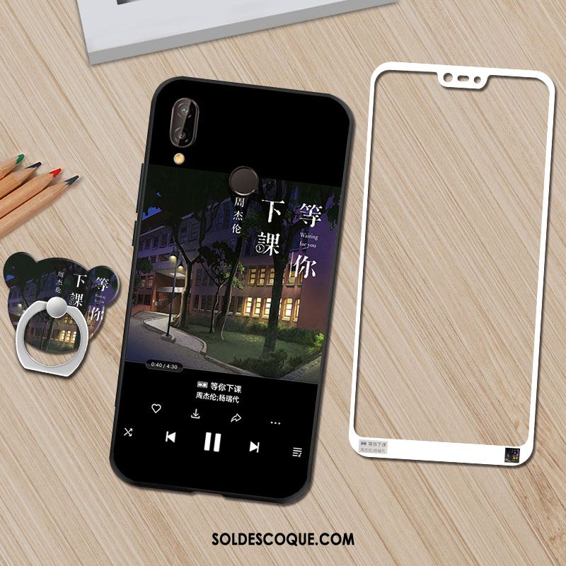 Coque Huawei P20 Lite Fluide Doux Incassable Étui Protection Anneau France