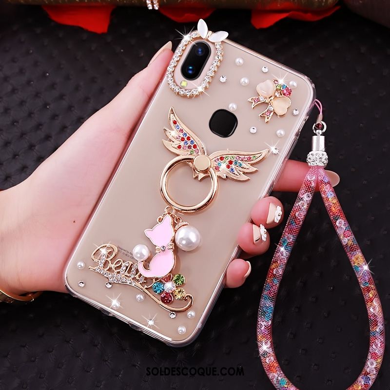 Coque Huawei P20 Lite Fluide Doux Strass Anneau Téléphone Portable Incassable En Ligne