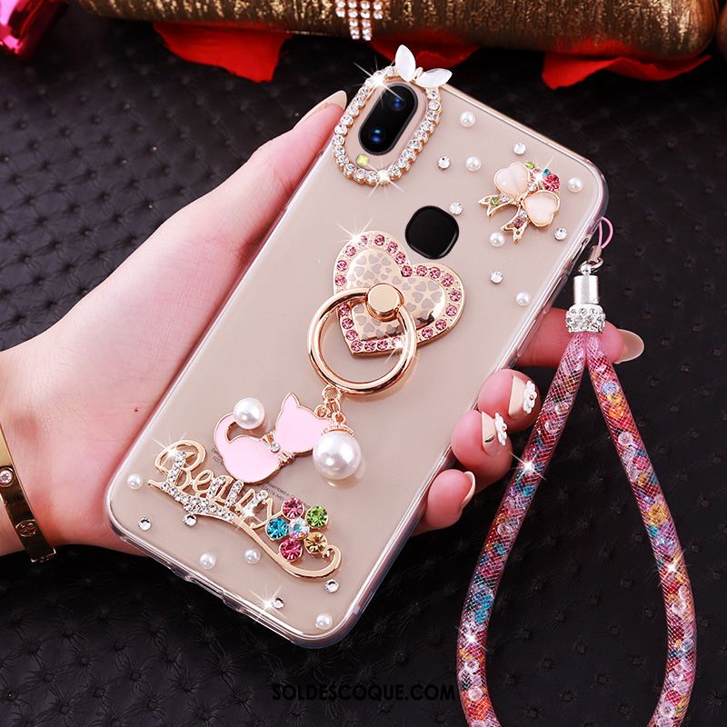 Coque Huawei P20 Lite Fluide Doux Strass Anneau Téléphone Portable Incassable En Ligne