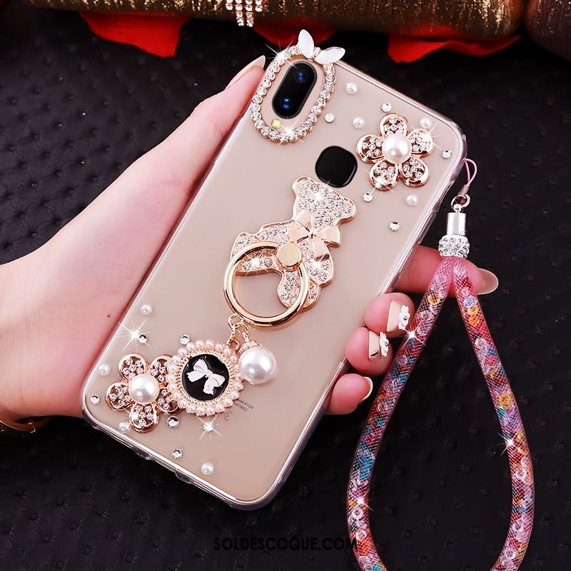 Coque Huawei P20 Lite Fluide Doux Strass Anneau Téléphone Portable Incassable En Ligne