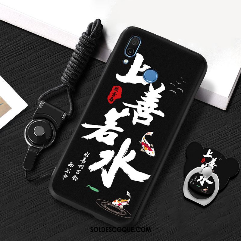 Coque Huawei P20 Lite Fluide Doux Étui Incassable Noir Téléphone Portable Pas Cher
