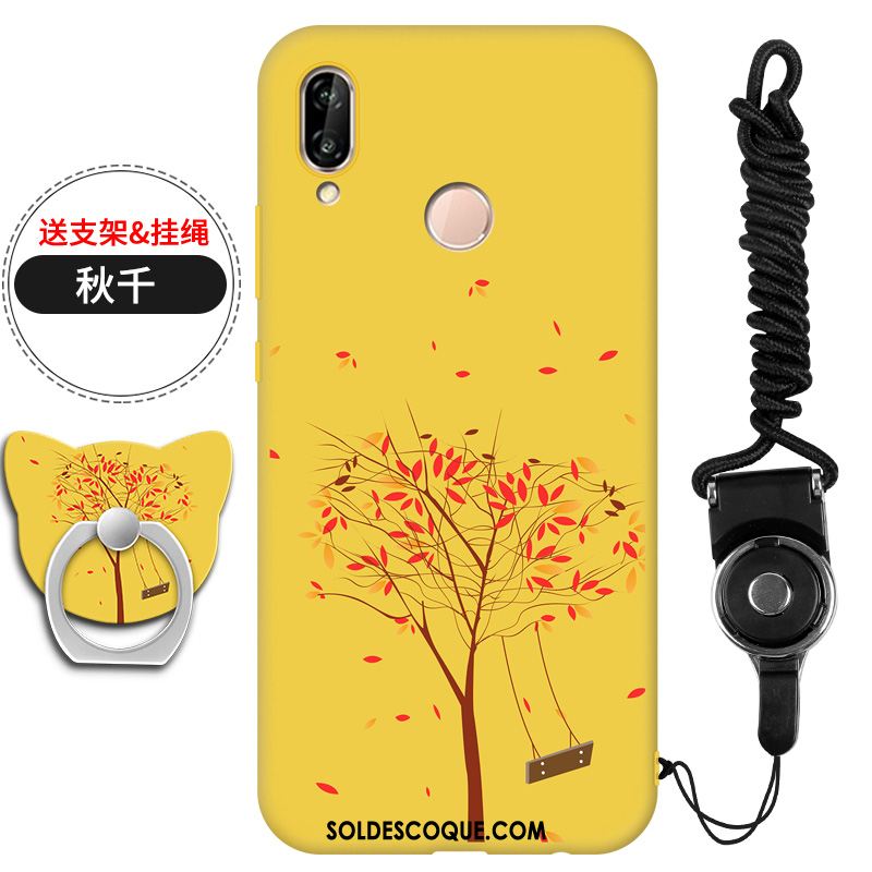 Coque Huawei P20 Lite Incassable Jaune Jeunesse Étui Fluide Doux Pas Cher