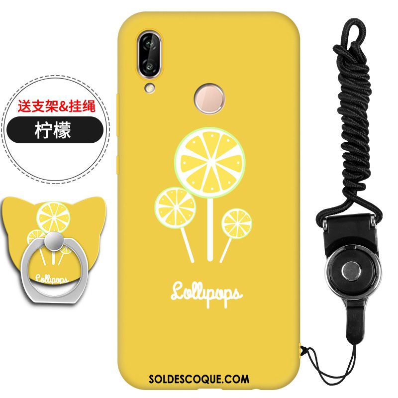 Coque Huawei P20 Lite Incassable Jaune Jeunesse Étui Fluide Doux Pas Cher