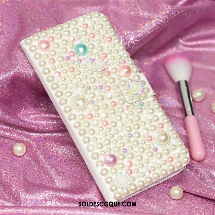 Coque Huawei P20 Lite Incassable Support Fluide Doux Étui En Cuir Strass Pas Cher