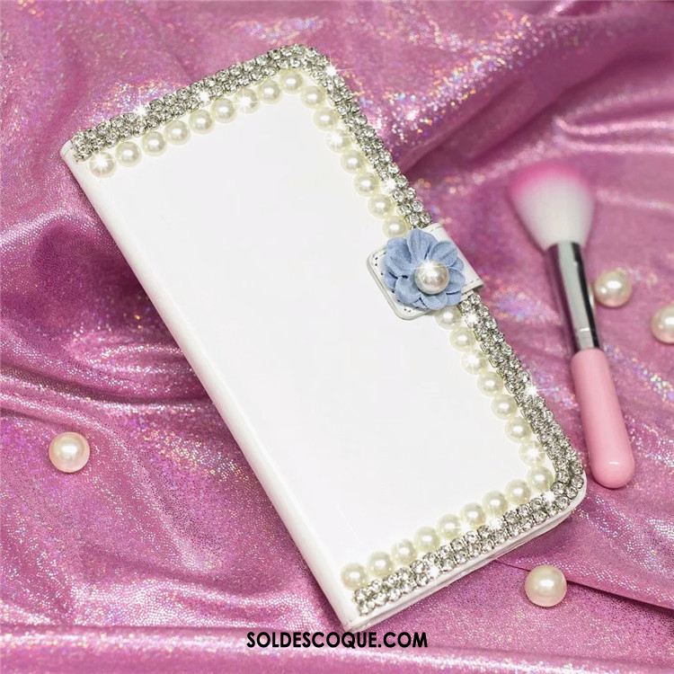 Coque Huawei P20 Lite Incassable Support Fluide Doux Étui En Cuir Strass Pas Cher