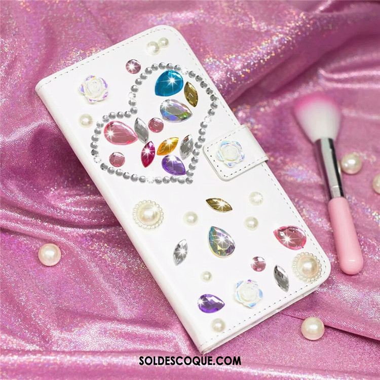 Coque Huawei P20 Lite Incassable Support Fluide Doux Étui En Cuir Strass Pas Cher