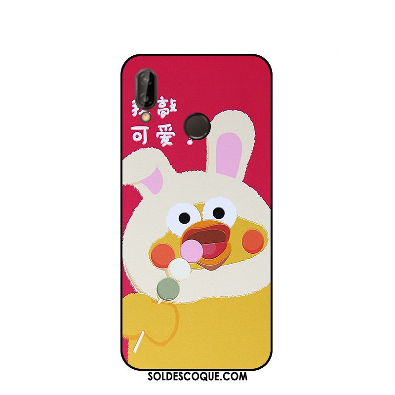 Coque Huawei P20 Lite Jaune Protection Gaufrage Étui Poulet Pas Cher