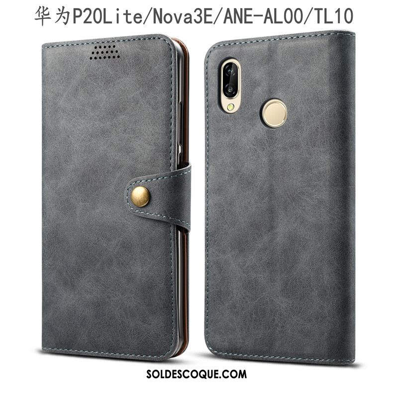 Coque Huawei P20 Lite Jeunesse Gris Étui Étui En Cuir Incassable En Ligne