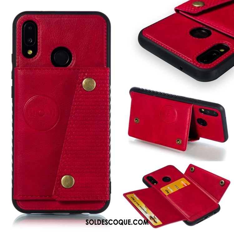 Coque Huawei P20 Lite Protection Magnétisme Incassable Net Rouge À Bord Pas Cher