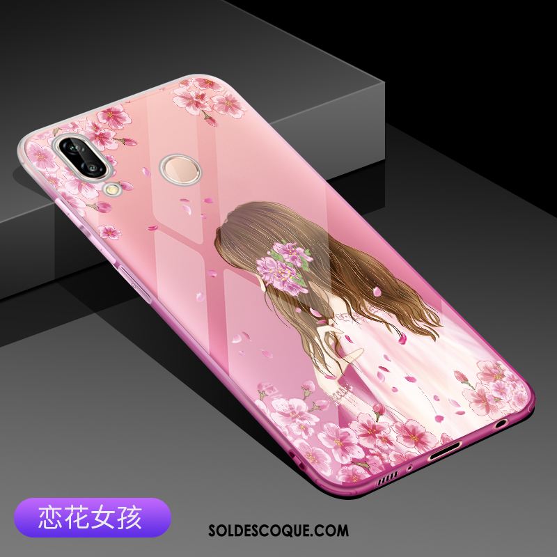 Coque Huawei P20 Lite Téléphone Portable Rose Très Mince Étui Tout Compris Housse Pas Cher