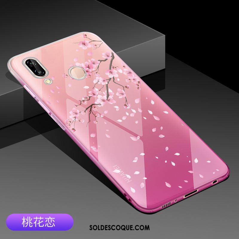 Coque Huawei P20 Lite Téléphone Portable Rose Très Mince Étui Tout Compris Housse Pas Cher