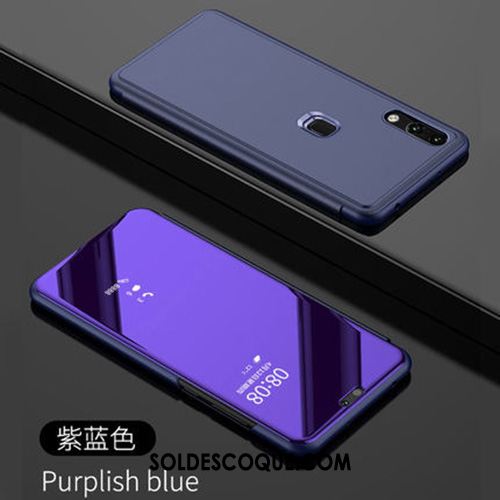 Coque Huawei P20 Lite Étui En Cuir Argent Téléphone Portable Miroir France