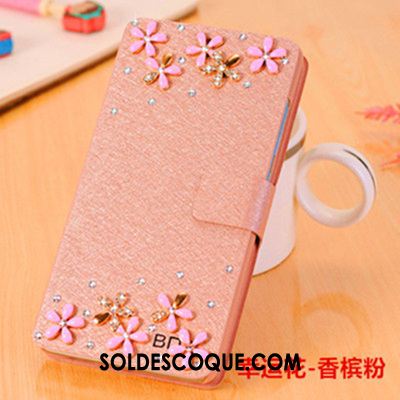 Coque Huawei P20 Lite Étui En Cuir Strass Rouge Silicone Protection Pas Cher