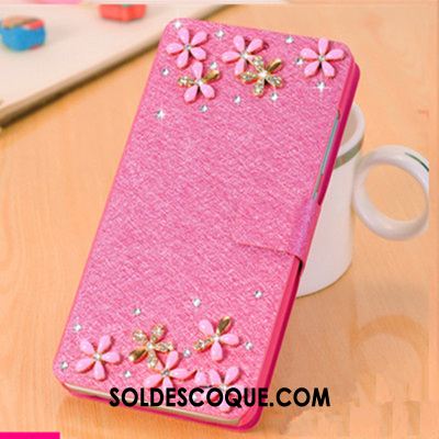 Coque Huawei P20 Lite Étui En Cuir Strass Rouge Silicone Protection Pas Cher