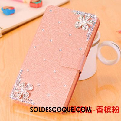 Coque Huawei P20 Lite Étui En Cuir Strass Rouge Silicone Protection Pas Cher