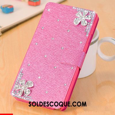 Coque Huawei P20 Lite Étui En Cuir Strass Rouge Silicone Protection Pas Cher