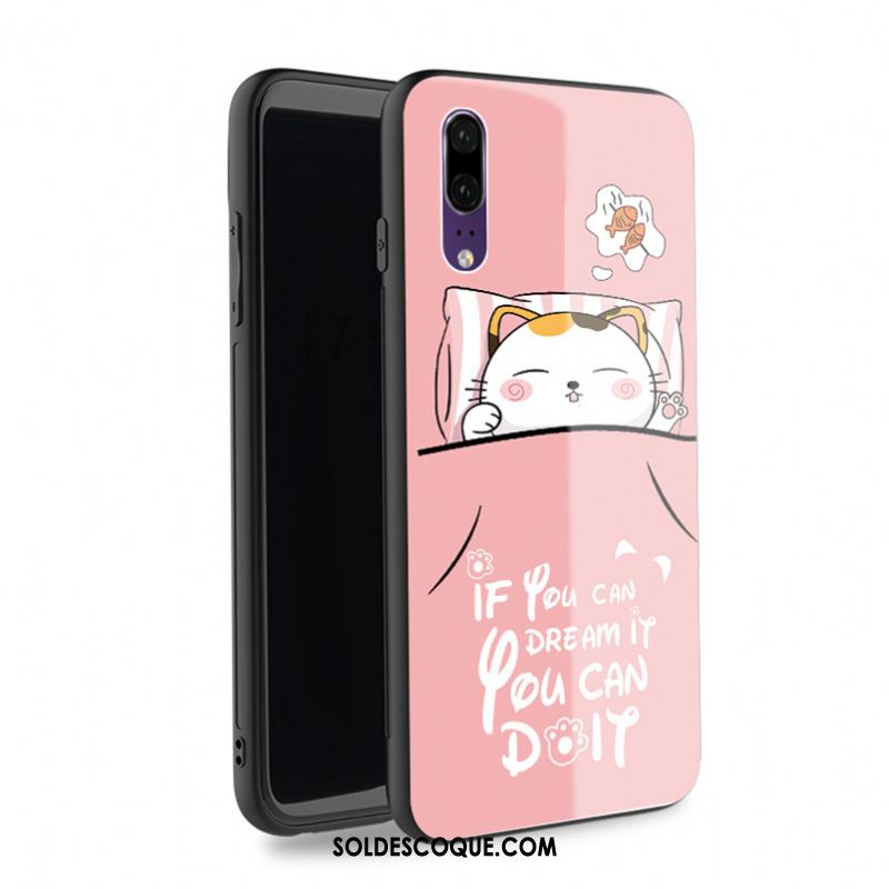 Coque Huawei P20 Mode Nouveau Personnalité Verre Dessin Animé En Ligne