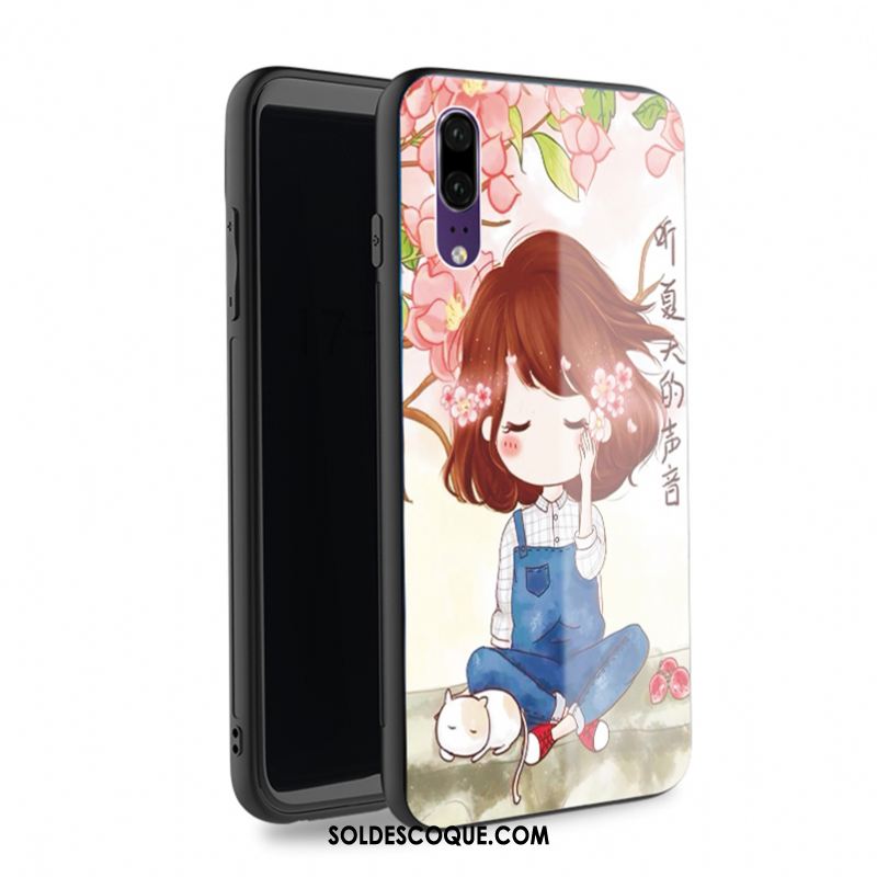 Coque Huawei P20 Mode Nouveau Personnalité Verre Dessin Animé En Ligne