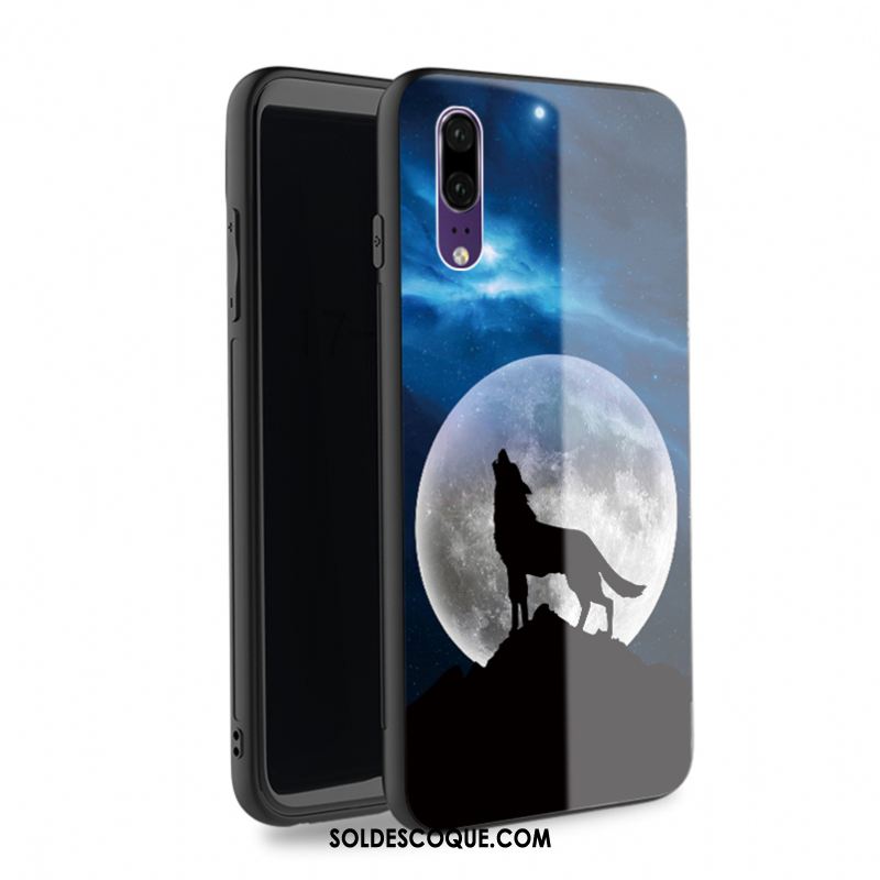 Coque Huawei P20 Mode Nouveau Personnalité Verre Dessin Animé En Ligne