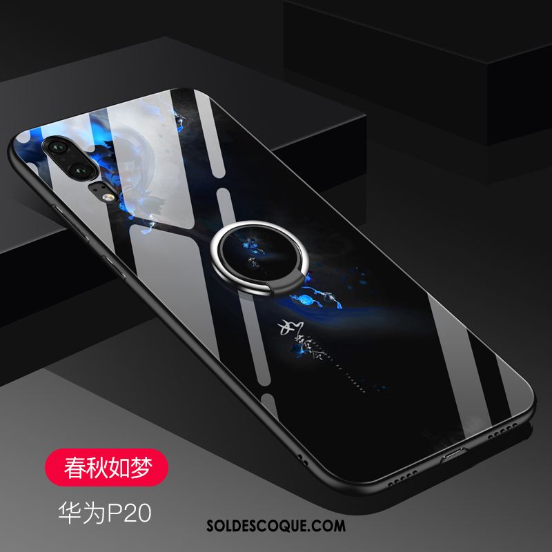 Coque Huawei P20 Net Rouge Bleu Support Fluide Doux Téléphone Portable Housse Pas Cher