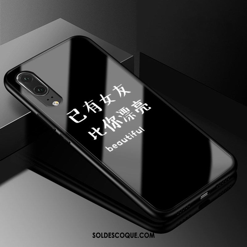 Coque Huawei P20 Noir Verre Tout Compris Téléphone Portable Silicone Housse Soldes