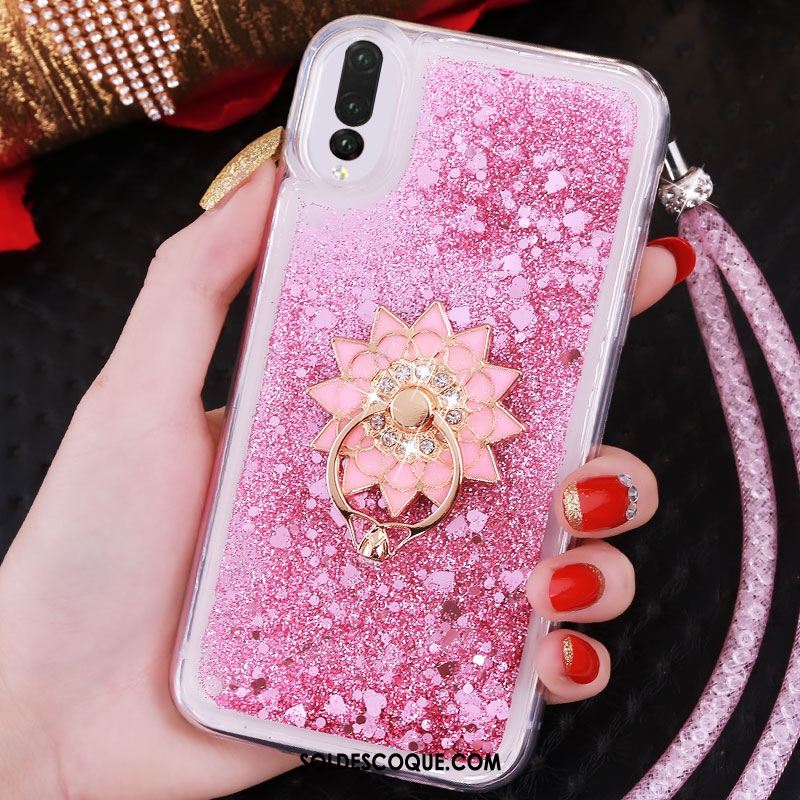 Coque Huawei P20 Pro Anneau Ornements Suspendus Quicksand Téléphone Portable Fleur France