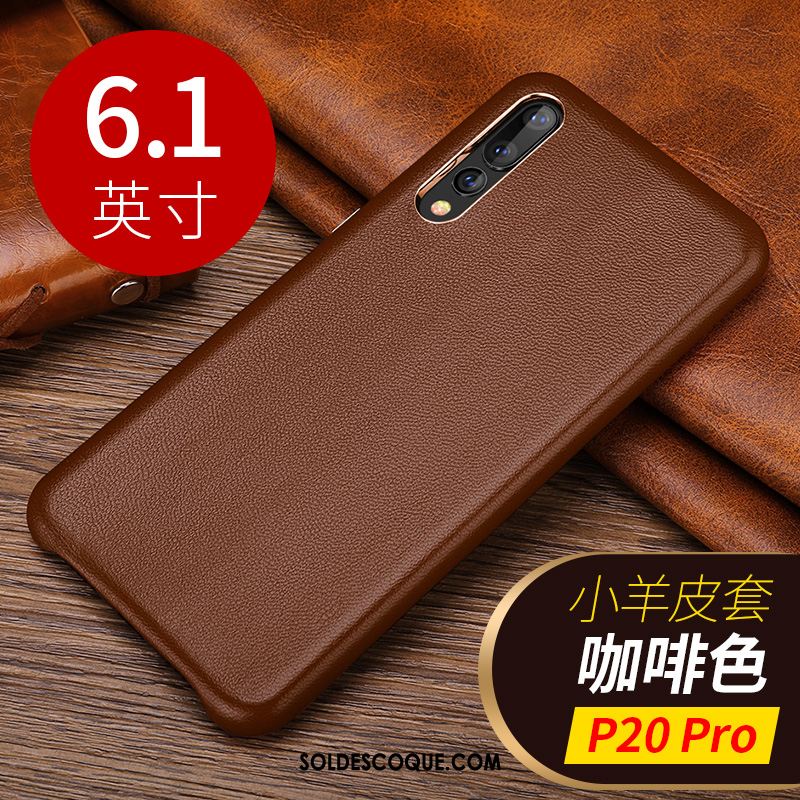 Coque Huawei P20 Pro Business Cuir Véritable Protection Personnalité Téléphone Portable En Vente