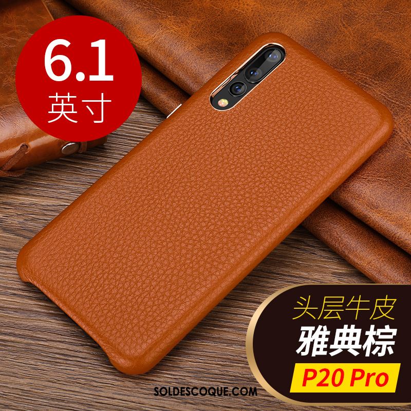 Coque Huawei P20 Pro Business Cuir Véritable Protection Personnalité Téléphone Portable En Vente