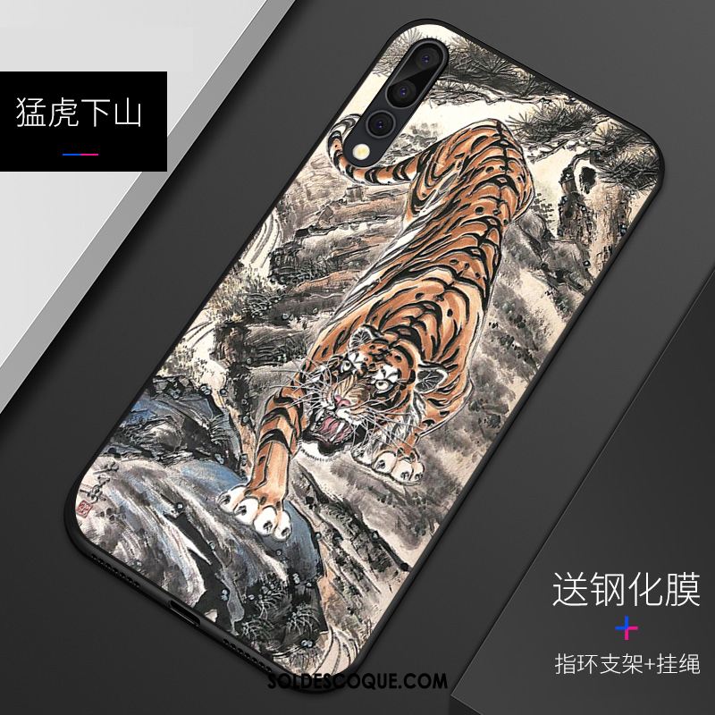 Coque Huawei P20 Pro Clair Délavé En Daim Protection Fluide Doux Gaufrage Soldes