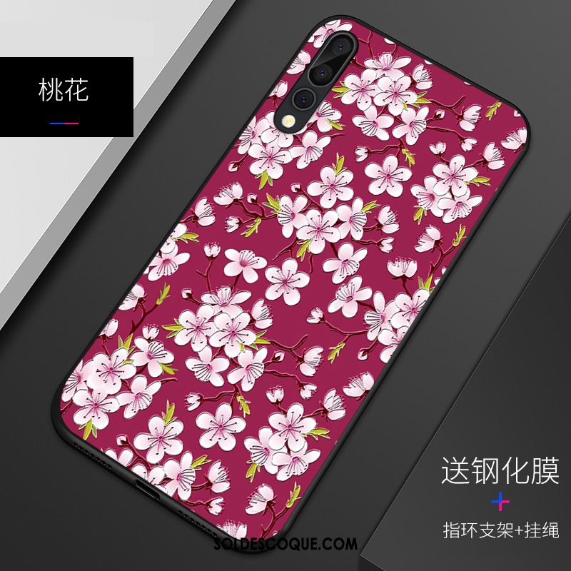 Coque Huawei P20 Pro Clair Délavé En Daim Protection Fluide Doux Gaufrage Soldes