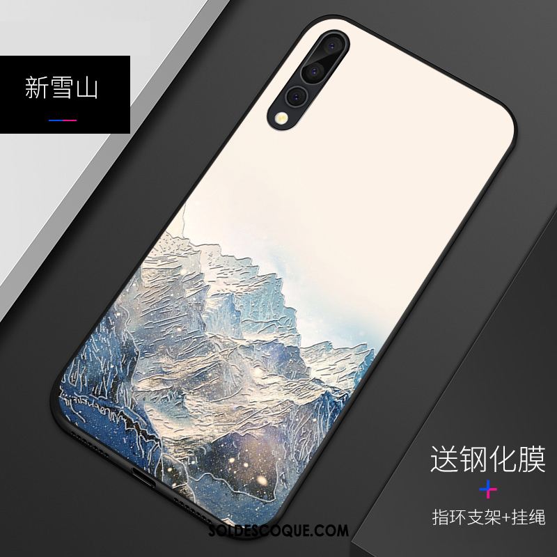 Coque Huawei P20 Pro Clair Délavé En Daim Protection Fluide Doux Gaufrage Soldes