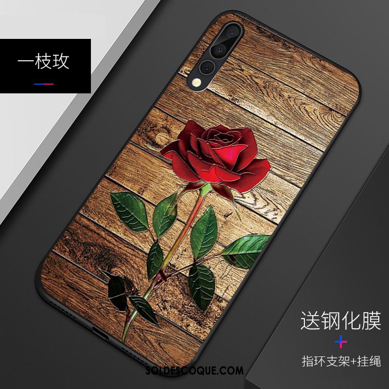 Coque Huawei P20 Pro Clair Délavé En Daim Protection Fluide Doux Gaufrage Soldes