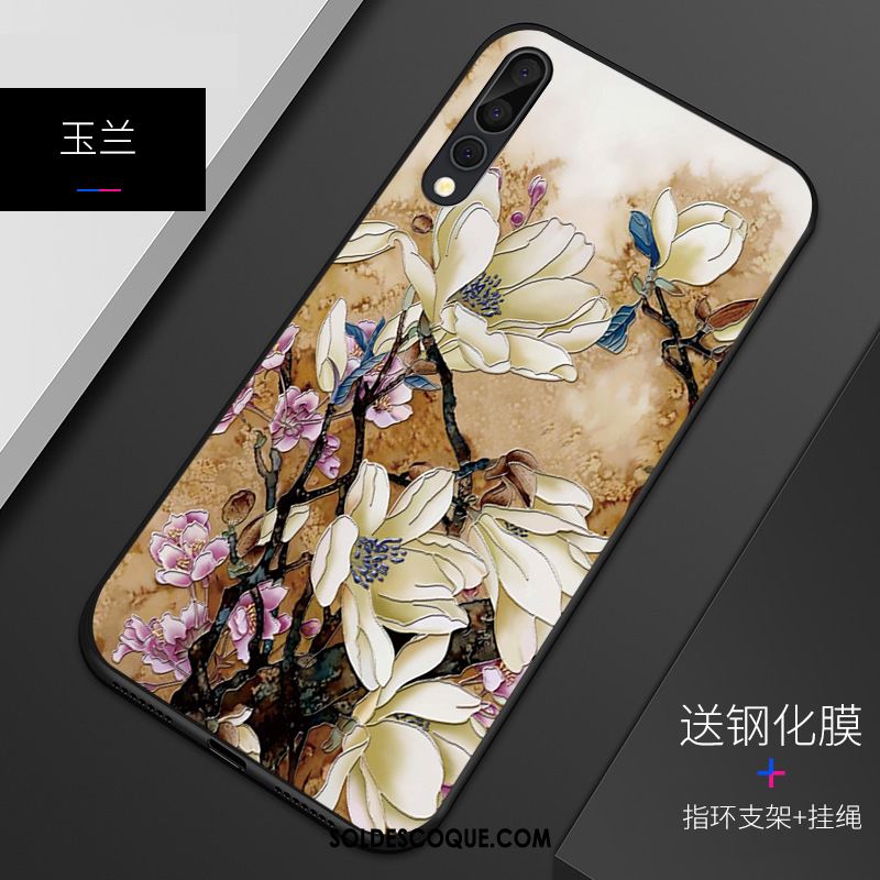 Coque Huawei P20 Pro Clair Délavé En Daim Protection Fluide Doux Gaufrage Soldes